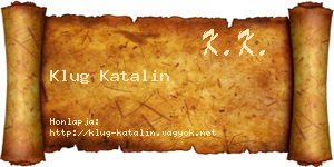 Klug Katalin névjegykártya