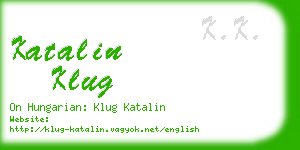 katalin klug business card